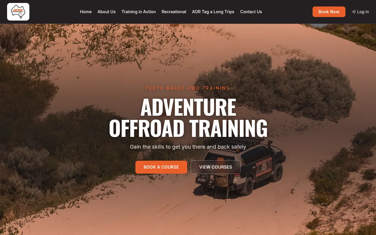 Adventure Offroad Training website after the Proudback rebuild