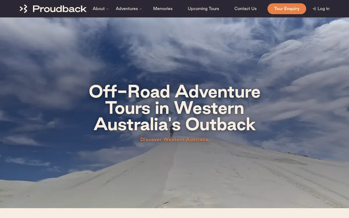 Proudback Tours website after the Proudback rebuild
