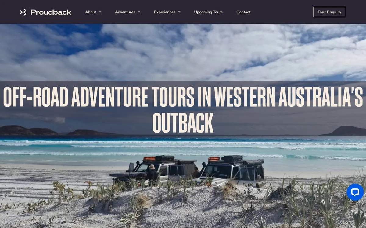 Proudback Tours website before the Proudback rebuild